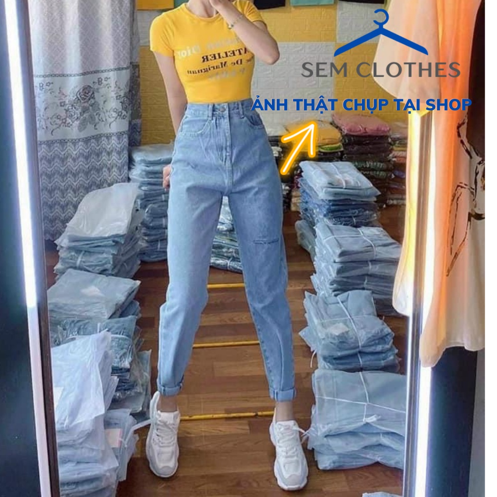 Quần bò baggy nữ,Quần jean nữ baggy lưng cao xanh nhạt ống suông nam unisex SEM CLOTHES q004 | BigBuy360 - bigbuy360.vn