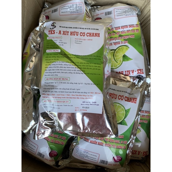 1kg TKS A Xít Hữu Cơ Chanh - thức ăn bổ sung vitamin, acid hữu cơ, thảo mộc cho gia súc, gia cầm