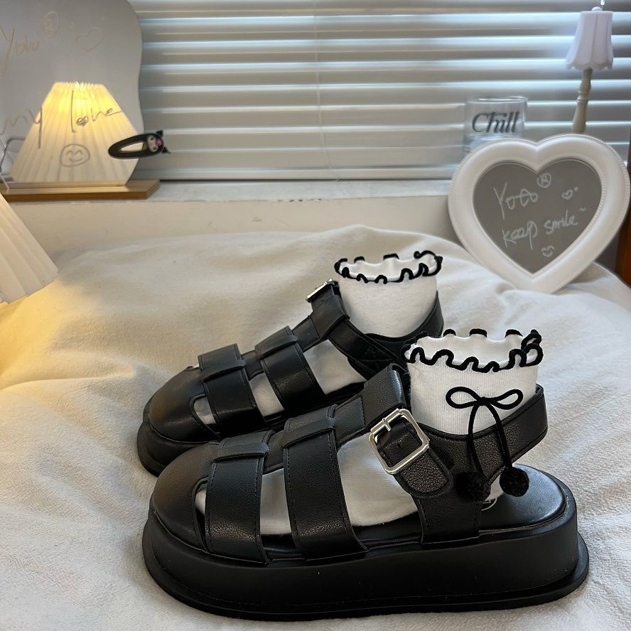 Giày Sandal Đế Dày Mũi To Thời Trang Đi Biển Mùa Hè