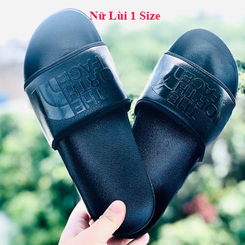 Dép unisex ❤️FREESHIP + Hộp❤️ dép the north face quai ngang thể thao nam nữ in chữ nổi, để ip siêu bền, chống trơn, Đen