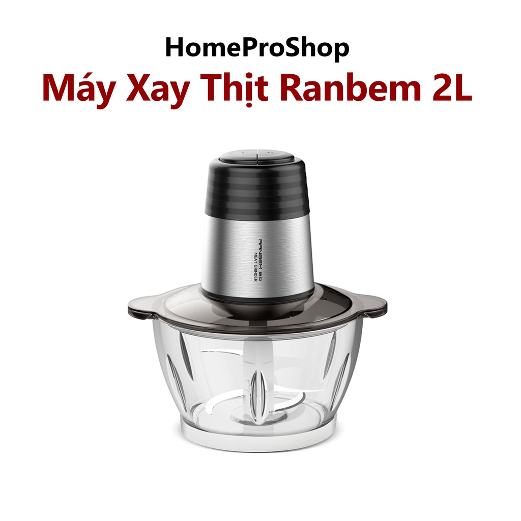 Máy xay thịt Ranbem cối thủy tinh dung tích 2L siêu to, cực kỳ tiện lợi, freeship toàn quốc