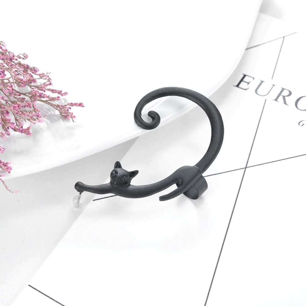 Bông tai kẹp hình mèo cá tính cho nữ