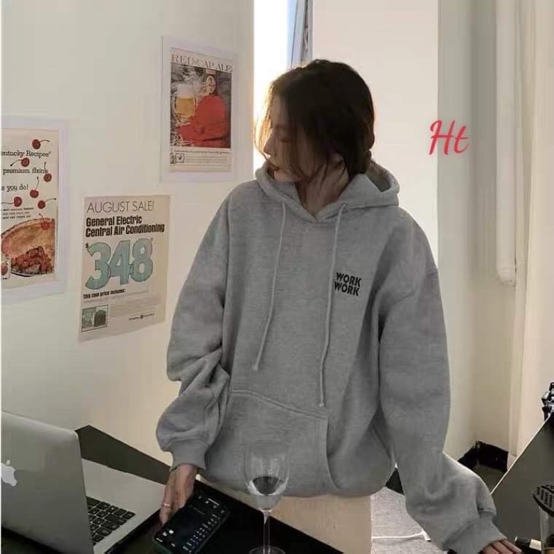 Áo hoodie Work in 2 mặt H26