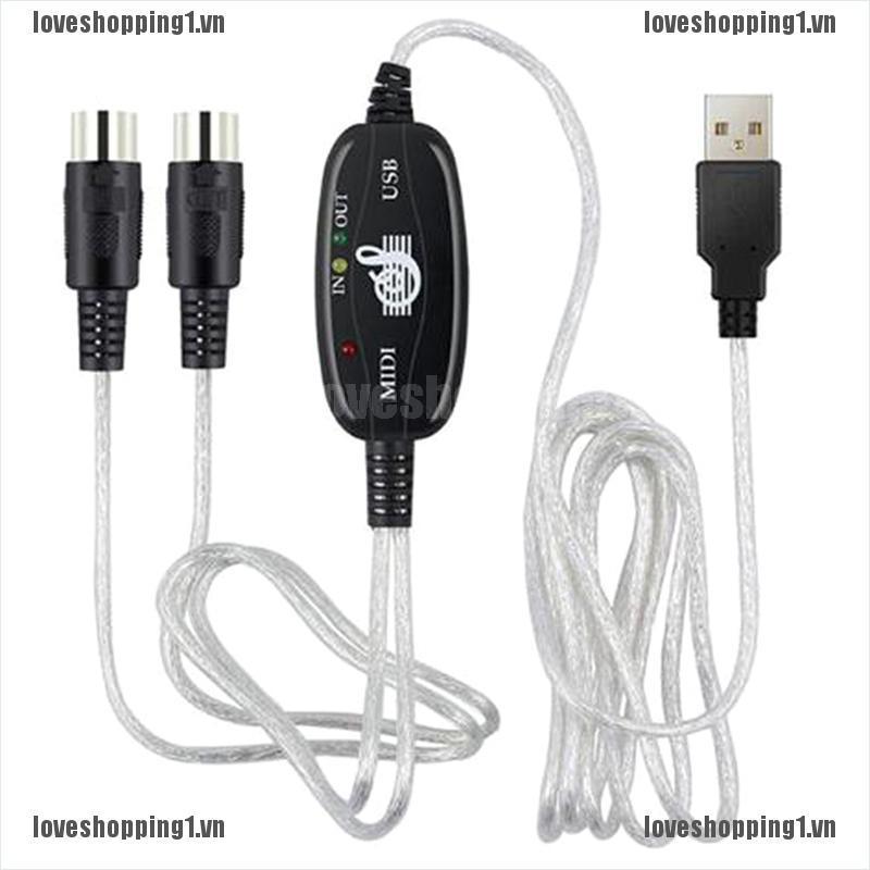 Cáp chuyển đổi Midi sang cổng USB điều chỉnh phát nhạc cho máy tính tiện dụng