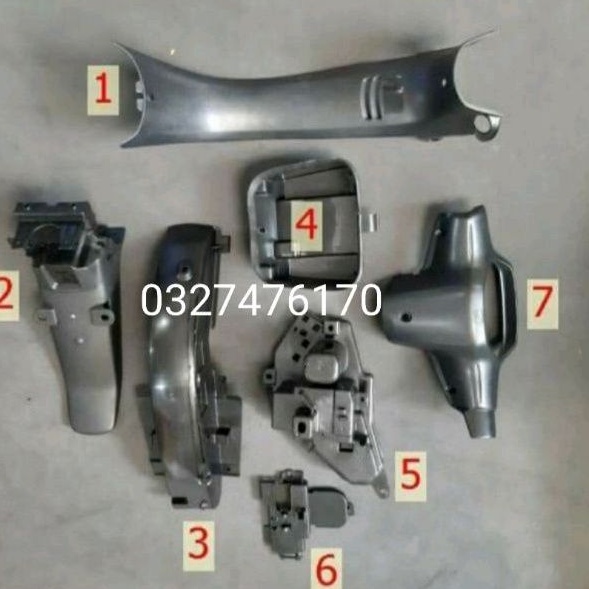 Bộ 7 nhựa nhám đen xe WAVE thái, Alpha, ZX zin honda