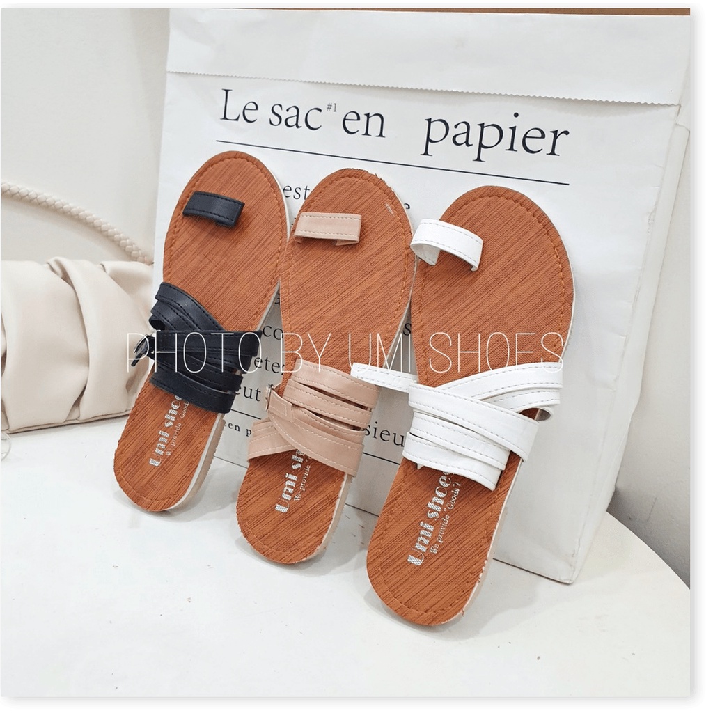 | TOP SHOES | 🌸 Giày Sandal nữ đế bệt chiến binh xỏ ngón tông kẹp dây mảnh gọn quai chéo hot mùa hè đi biển đi chơi đi