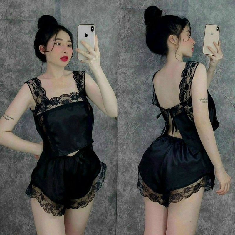 [SẢN PHẨM HOT] Bộ ngủ sexy vải phi mềm ,phom dưới 55kg