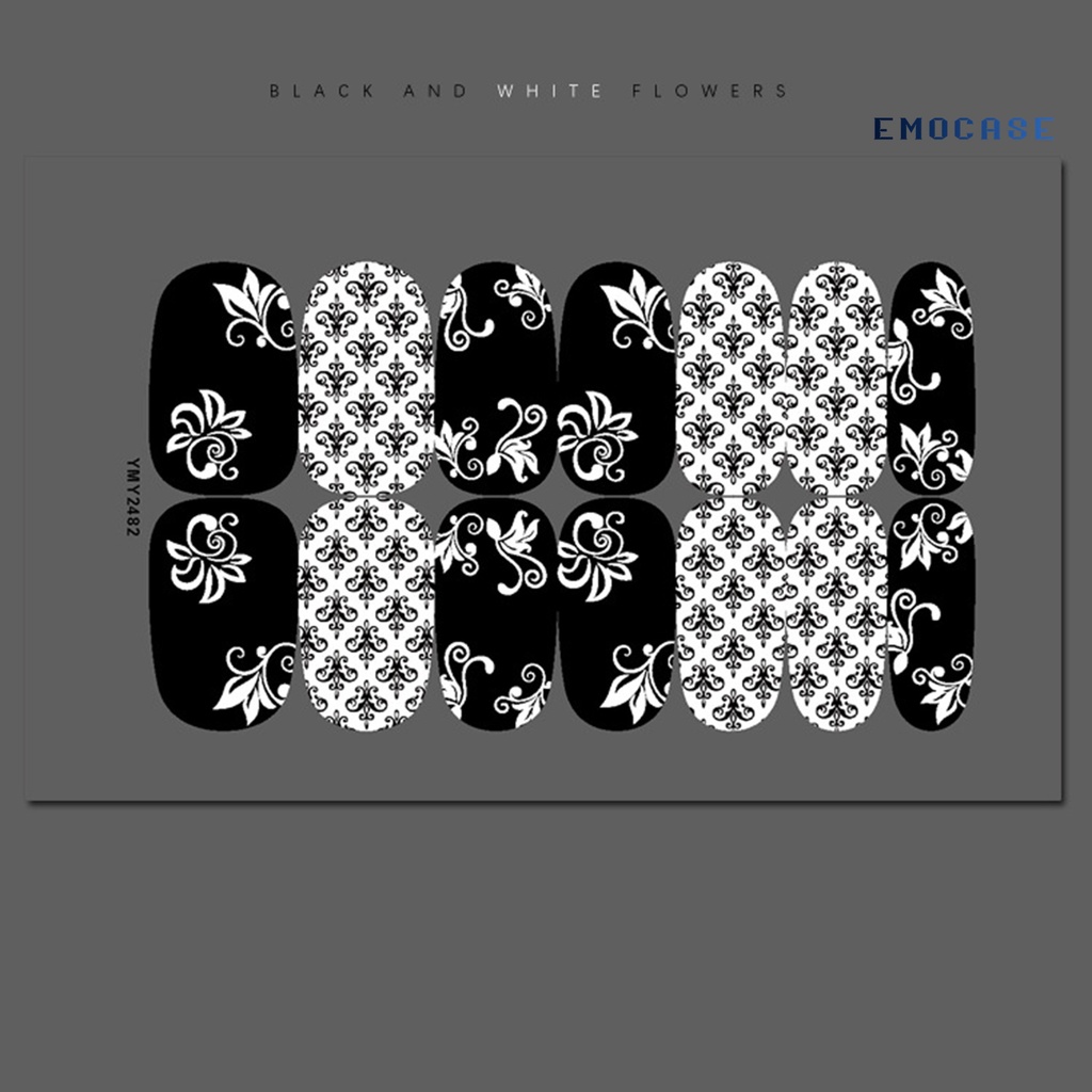 Sticker Dán Móng Tự Dính Họa Tiết Halloween Nhiều Họa Tiết Màu Trắng Đen