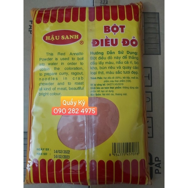 Bột điều đỏ Hậu Sanh 500gr