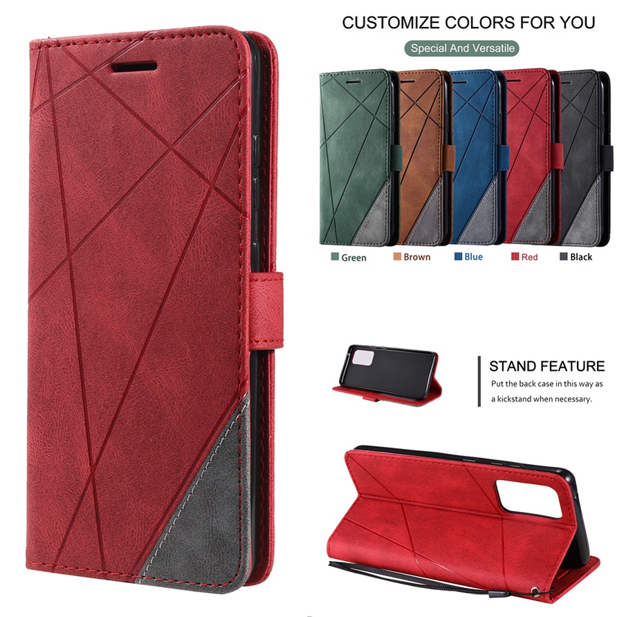 Bao Da Điện Thoại Nắp Lật Kèm Ngăn Đựng Thẻ Cho Oppo Reno 6 5 4 Pro Lite 4f 5z Find X3 Lite Neo Giá Đỡ