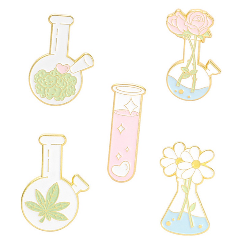 Ghim Cài Áo Hình Ống Nghiệm Họa Tiết Hoạt Hình Dễ Thương