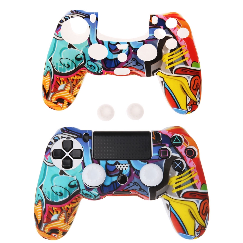 Vỏ silicon bọc tay cầm chơi game PS4 nhiều màu sắc + 2 nút bấm