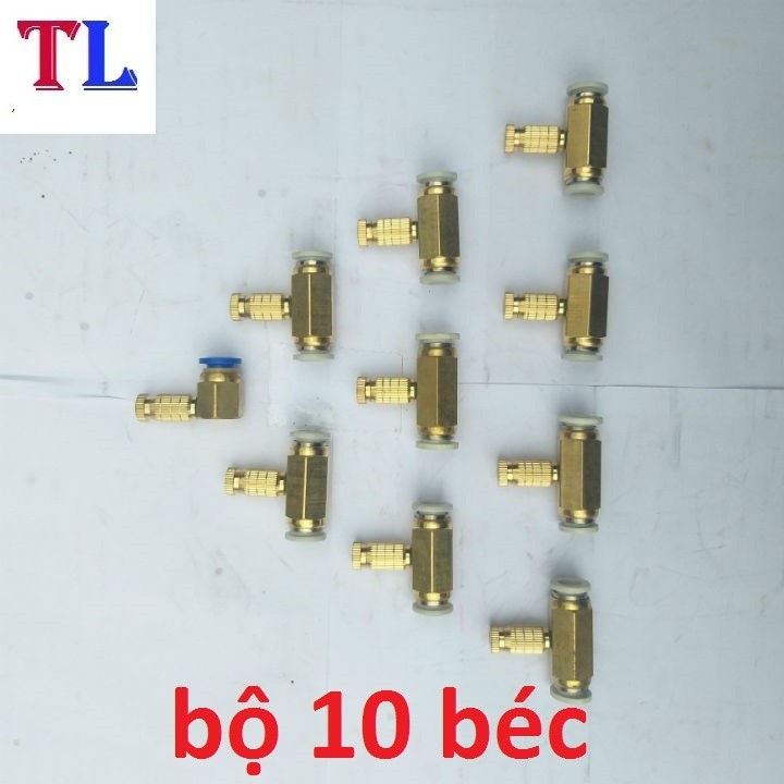 bộ 10 béc phun sương bằng đồng - béc phun sương