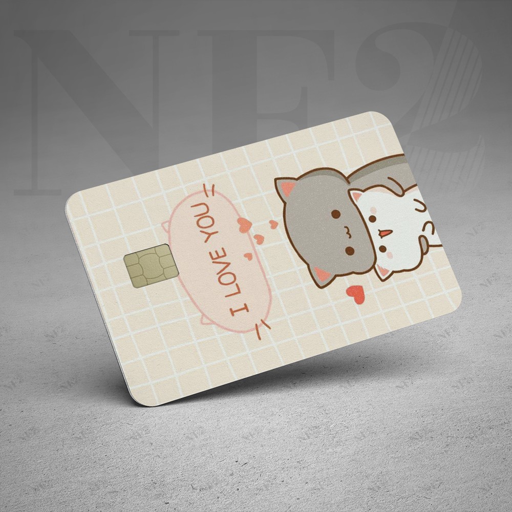 CUTE CAT - Decal Sticker Thẻ ATM (Thẻ Chung Cư, Thẻ Xe, Credit, Debit Cards) Miếng Dán Trang Trí NF2 Cards