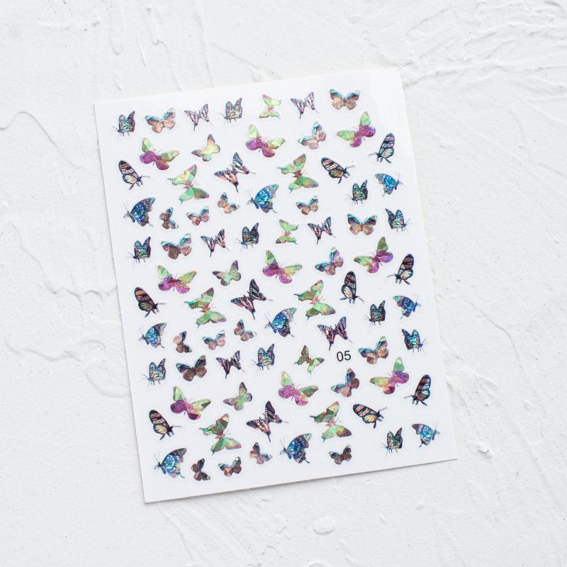 Sticker bướm dạ quang dán móng tay nail mới 2020