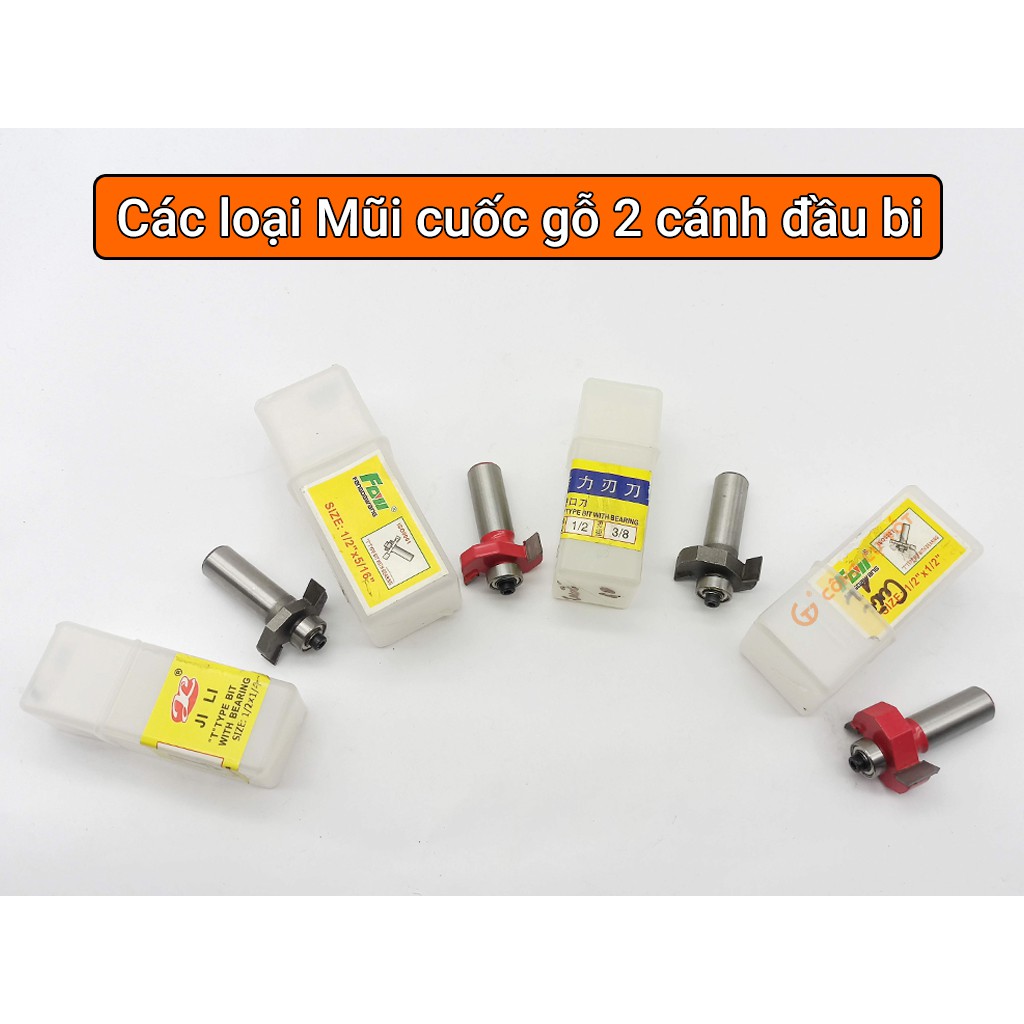 Mũi cuốc gỗ 2 cánh đầu bi Đài Loan  chân 12.7mm (1/2inch)