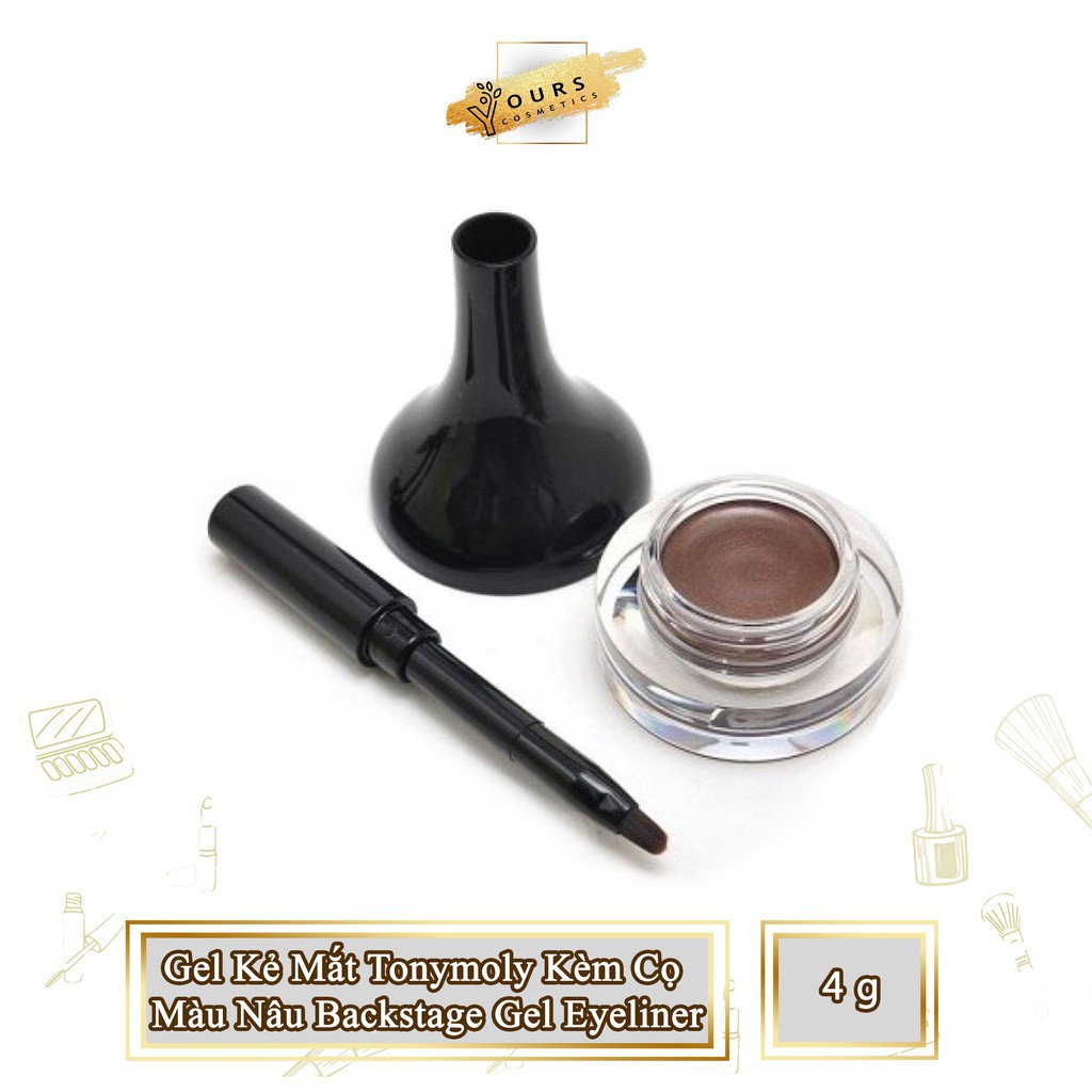 Gel Kẻ Mắt Tonymoly Kèm Cọ Màu Nâu Backstage Gel Eyeliner 02 Brown