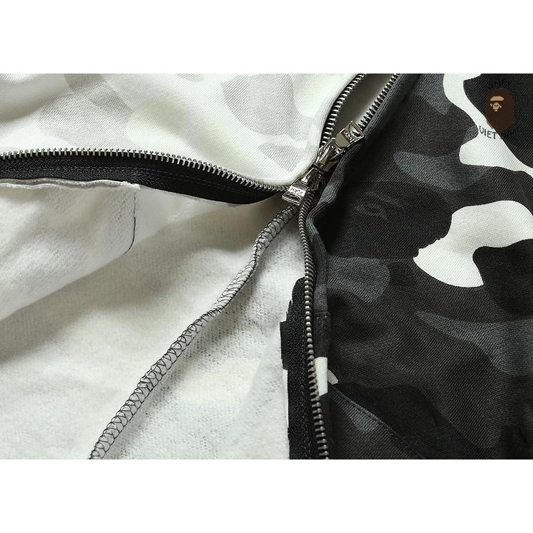 [Ảnh thật + FREESHIP] Jacket Bape Shark Half Camo city fullzip , Áo khoác Hoodie Bape Cá Ngáo