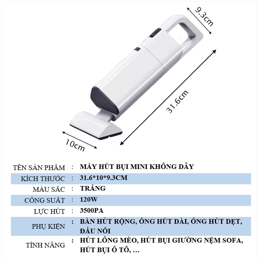 Máy hút bụi cầm tay mini không dây hút bụi lông mèo AIKES