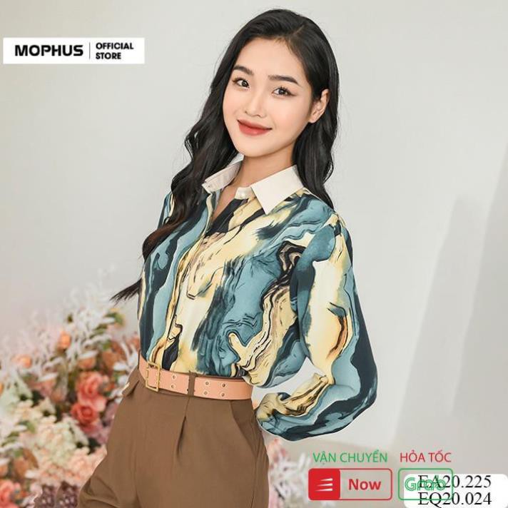 Áo Sơ Mi Nữ Cao Cấp Mophus EA20225 Chất Lụa Cao Cấp, Áo Sơ Mi Trắng Nữ EA20225 Chất Lụa Cao Cấp