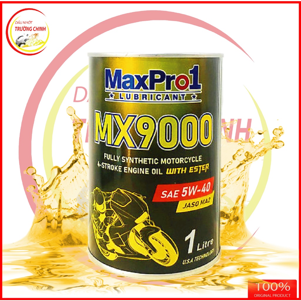 Nhớt tổng hợp Maxpro 1 MX9000 5W40 công nghệ Ester dành cho xe số, phân khối lớn