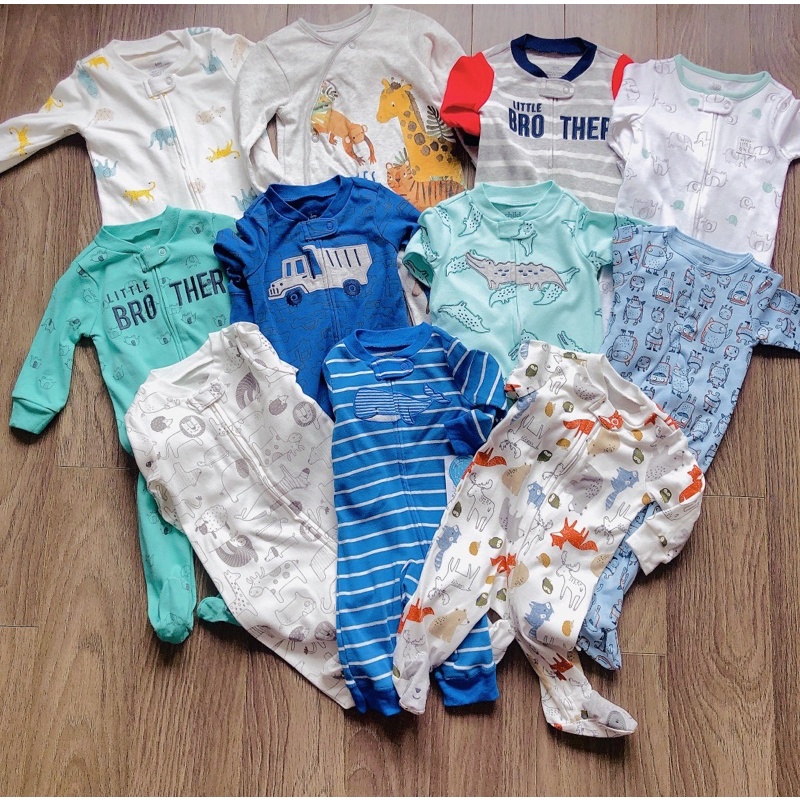 Body sleep vải 100% cotton, bộ liền thân cho bé trai, bé gái hàng xuất dư xịn