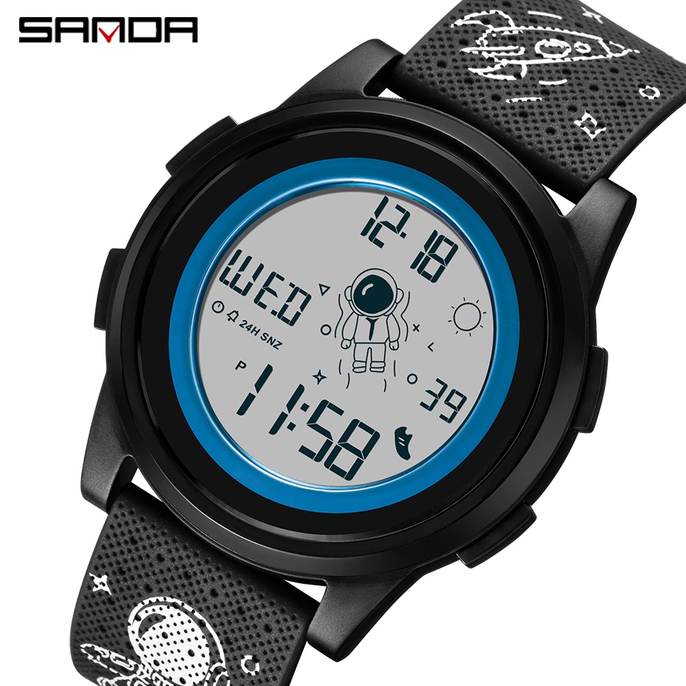 Đồng hồ thể thao  Sanda 2122-9 họa tiết hoạt hình chống nước màu trơn lãng mạn dễ thương
