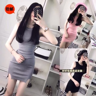 Đầm Body Sát Nách Cổ Tròn Thiết Kế Xẻ Trước Quyến Rũ - VD15