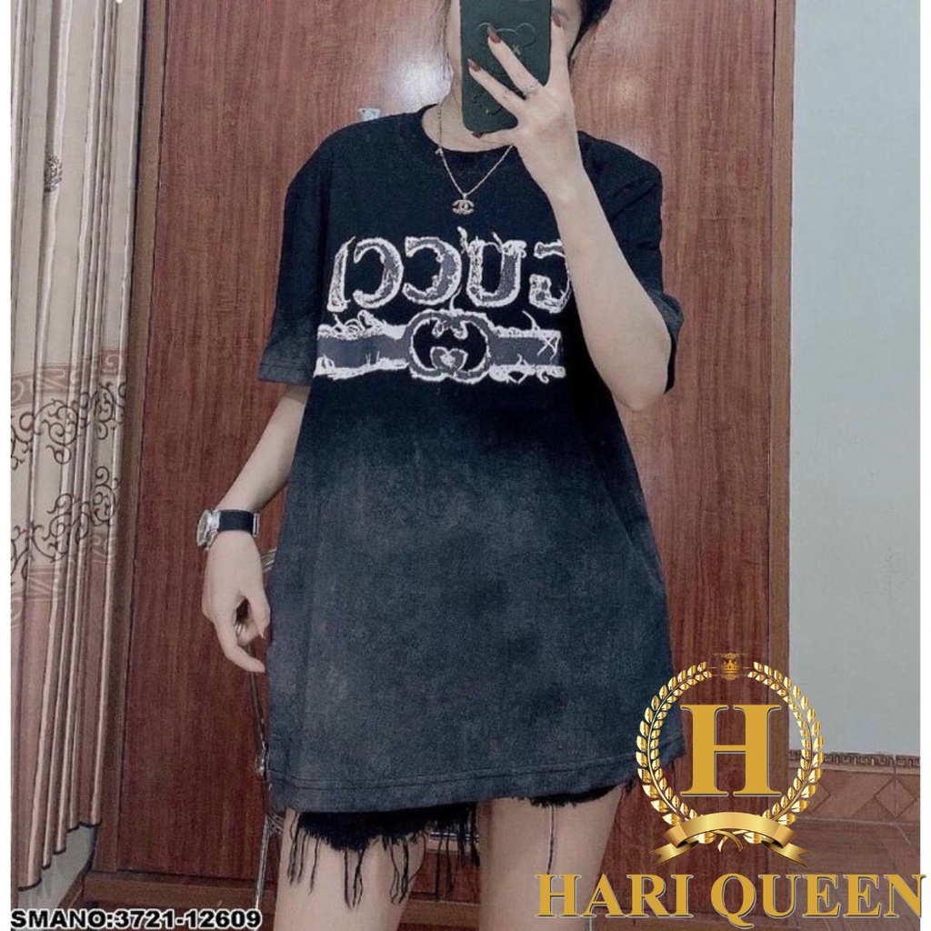 Áo thun Unisex nam nữ GG loang đình đám hót trend form rộng đẹp tay lỡ kiểu hàn quốc vải cotton HARI in hoạ tiết