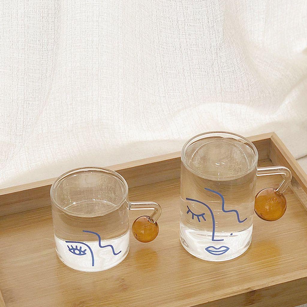 NICKOLAS Cốc Thủy Tinh Trong Suốt Chịu Nhiệt Có Tay Cầm Sáng Tạo Thời Trang