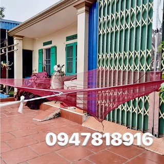 Lưới kéo cá vó bắt cá giống loại mau màu nâu gụ khô thoáng dễ giặt loại to cạnh 2m15x2m15