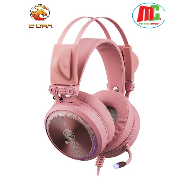 Tai nghe Gaming E-Dra EH412 Pro Pink Led RGB - Hàng Chính Hãng