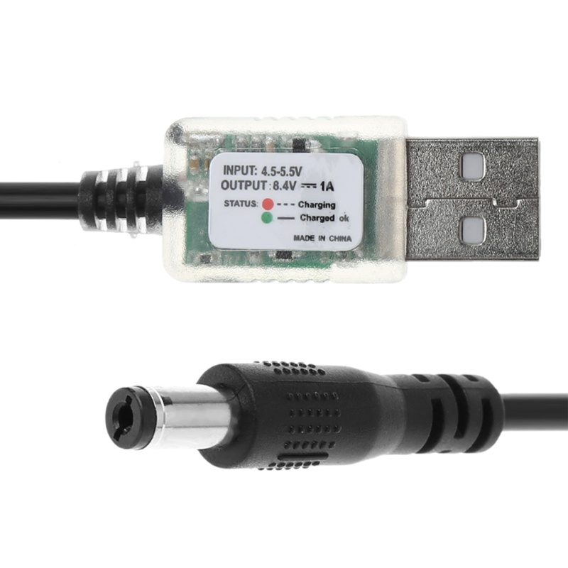 Dây Cáp Sạc USB 5V 8.4V DC5.5x2.1mm Chuyên Dụng Cho Đèn Xe Đạp