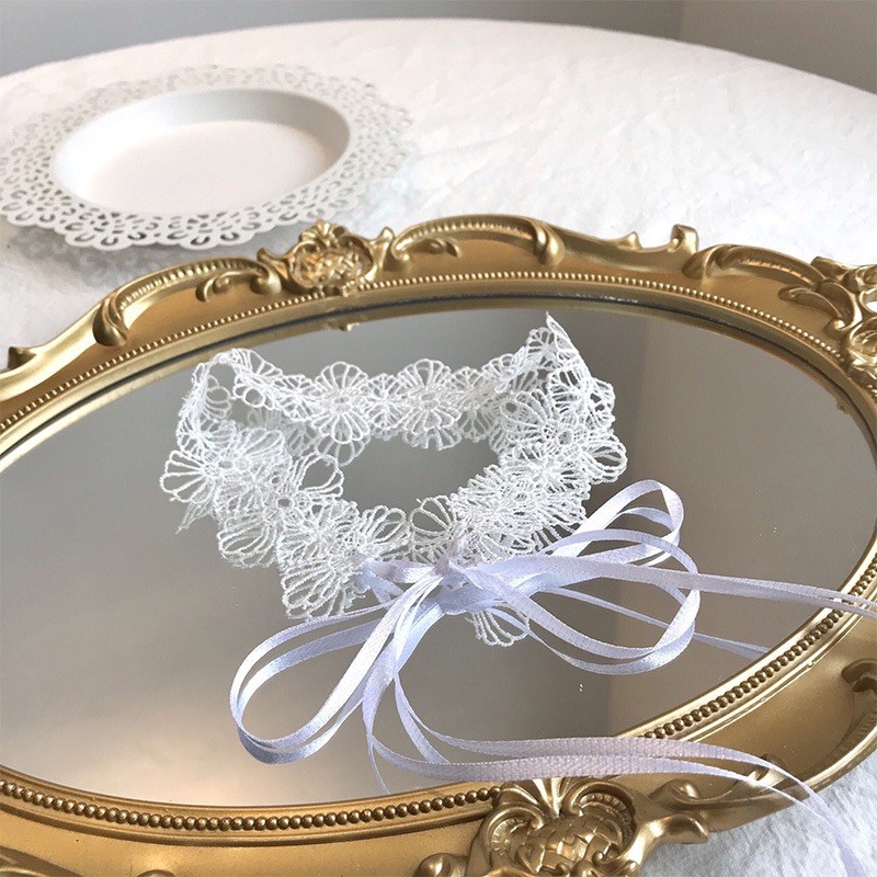 Vòng cổ ren hoa dây tự buộc mã JA-82