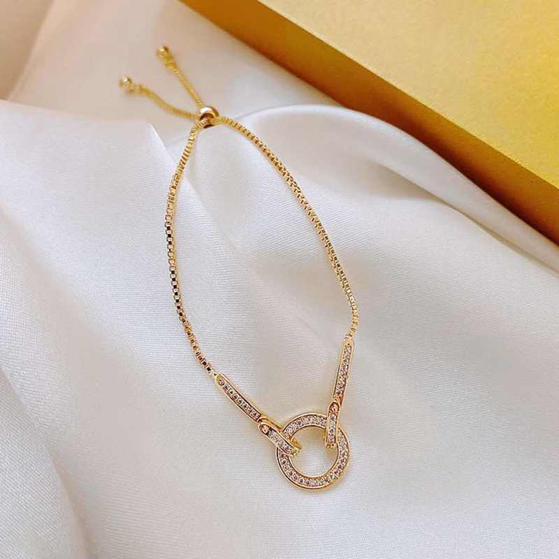 Vòng Tay Mạ Bạc 925 Chống Dị Ứng Đính Đá Lấp Lánh Phong Cách Hàn Quốc