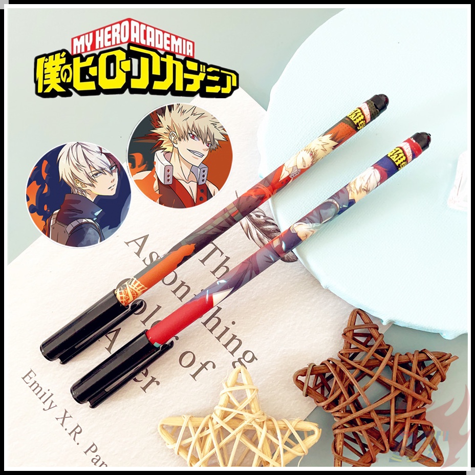 ✿ 1pc My Hero Academia Q-1 Pen ✿ Bút Mực Gel Họa Tiết Anime Bakugou Katsuki / Todoroki Shoto Dành Cho Học Sinh / Văn Phòng