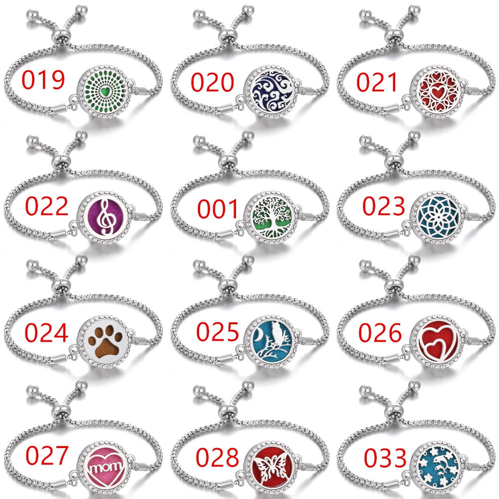 Vòng Đeo Tay Khuếch Tán Hương Thơm Đính Pha Lê Có Thể Điều Chỉnh