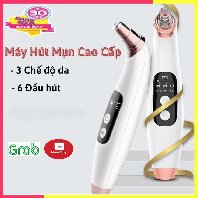 [Freeship] Máy Hút Mụn , Máy Hút Mụn Cám, Đầu Đen Cầm Tay Mini Cao Cấp BLACKHEAD 3 Chế Độ 6 Đầu Hút