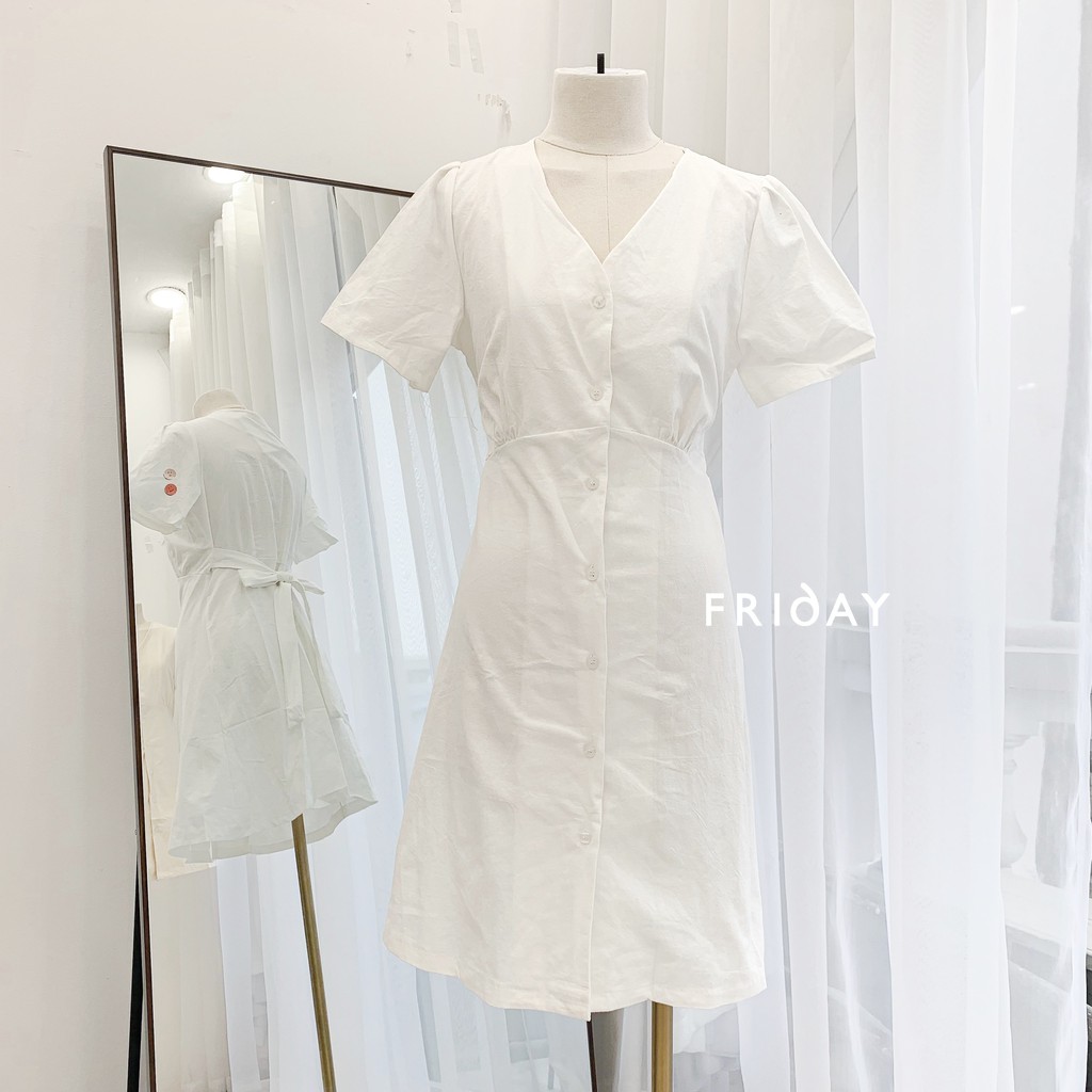 Váy cổ chữ V nơ sau Friday | BigBuy360 - bigbuy360.vn