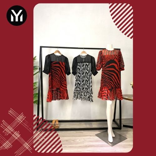 {Ảnh Tự Chụp Thực Tế} ĐẦM CỔ TRÒN DÁNG SUÔNG TAY LỠ, GẤU XÒE ĐUÔI CÁ_MYM STORE