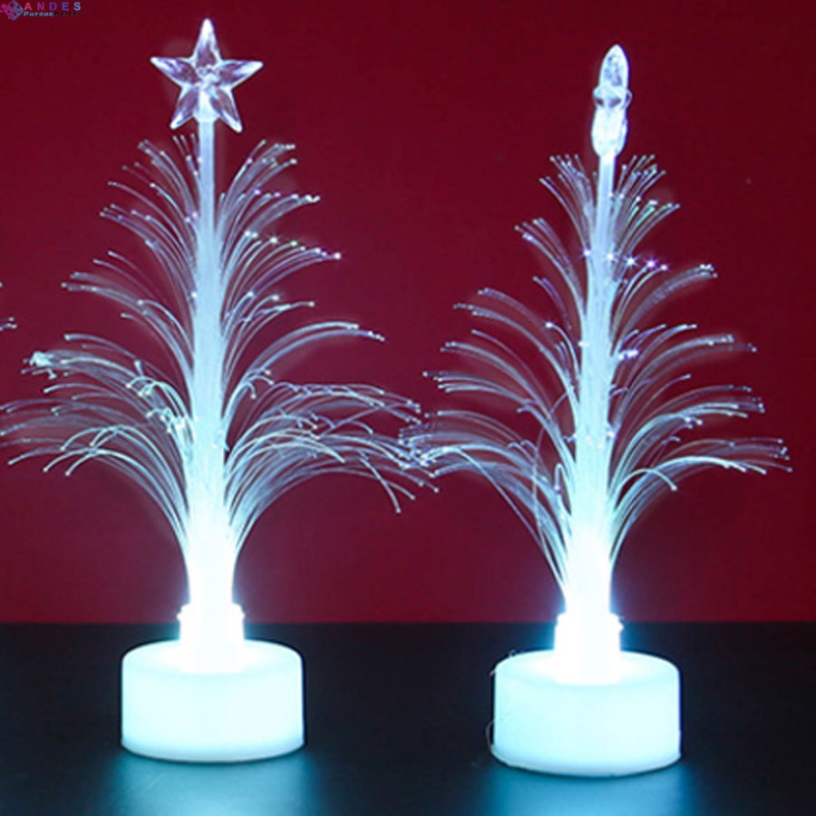 Đèn LED hình cây thông mini sợi quang nhiều màu sắc chạy bằng pin