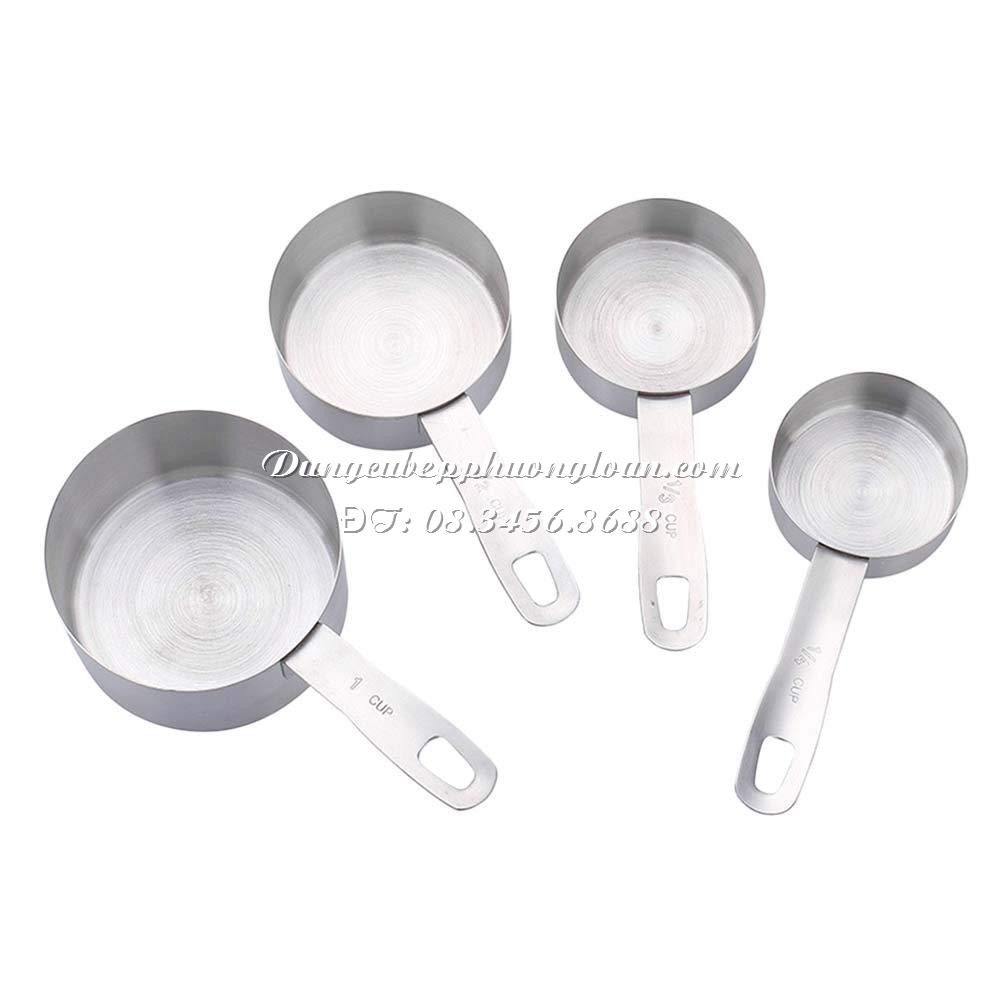 Bộ cup đong inox cao cấp 4 chiếc (1/4cup, 1/3cup, 1/2cup, 1cup)
