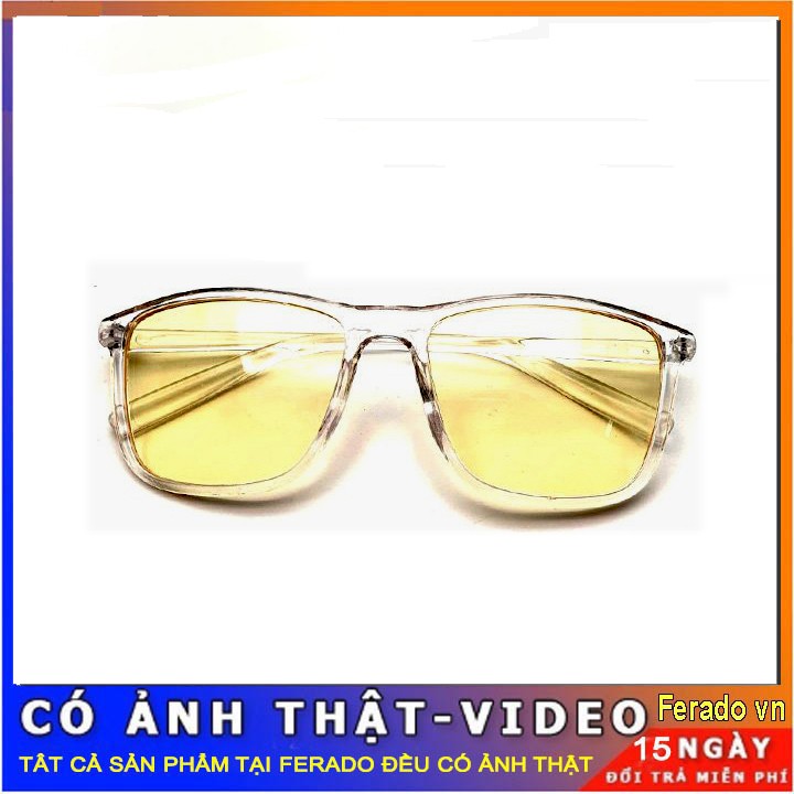 mắt kính trong suốt màu vàng