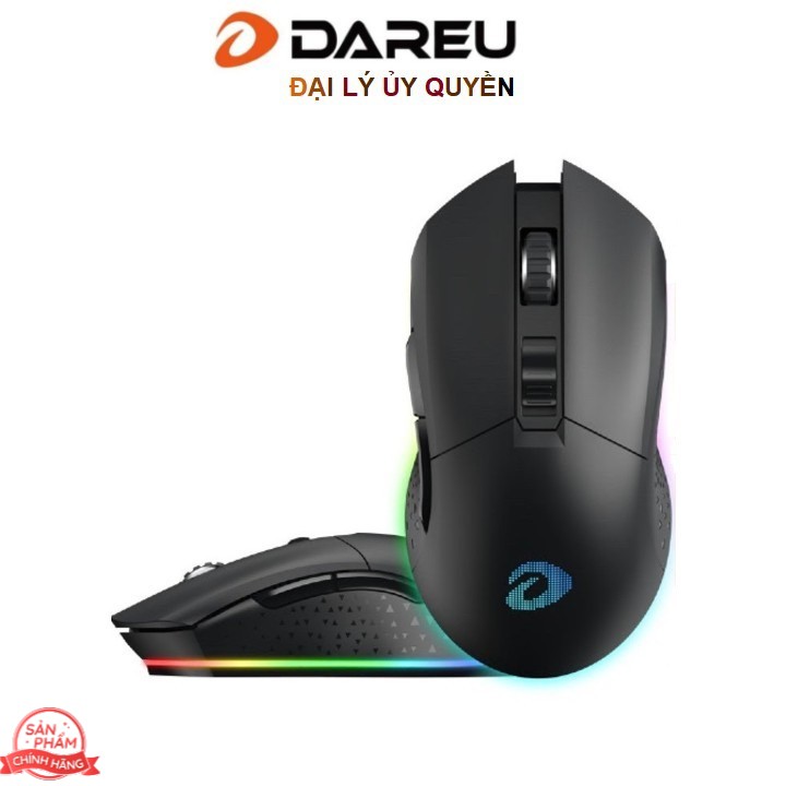 Chuột không dây Gaming Dareu EM901 - Wireless (pin sạc trong-led viền RGB)