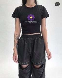 Áo croptop hoa cúc