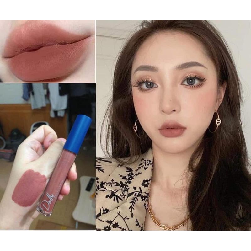 Xinh Lung Linh [Nâu Tây  ]Son Cao Cấp Dolly Velvet Lips Blue Classic 2021 Màu Nâu Tây Sang Chảnh Tặng Kèm Dưỡng Môi,