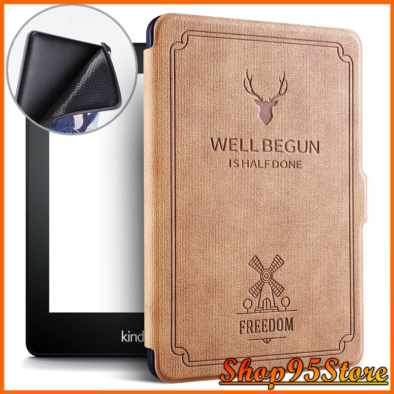 Bao da máy đọc sách Kindle Paperwhite 1/2/3 họa tiết hươu