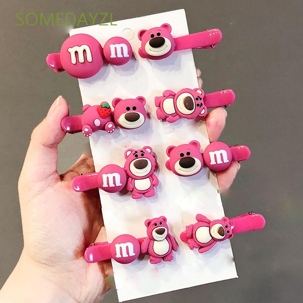 Kẹp Tóc Acrylic Hình Gấu Dâu Tây Dễ Thương Phong Cách Hàn Quốc Cho Nữ