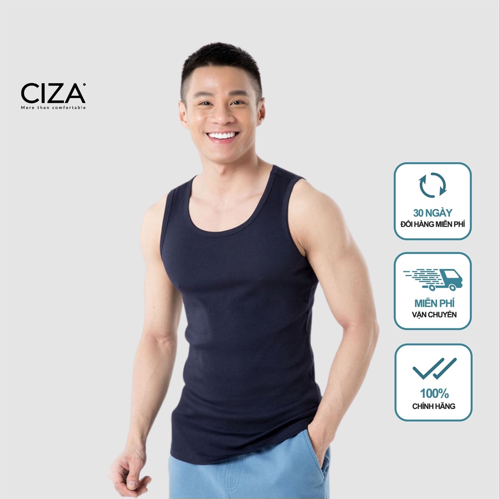 Áo ba lỗ nam tập gym thể thao sát nách cotton mềm co giãn 4 chiều thấm hút mồ hôi CIZA ATKS01