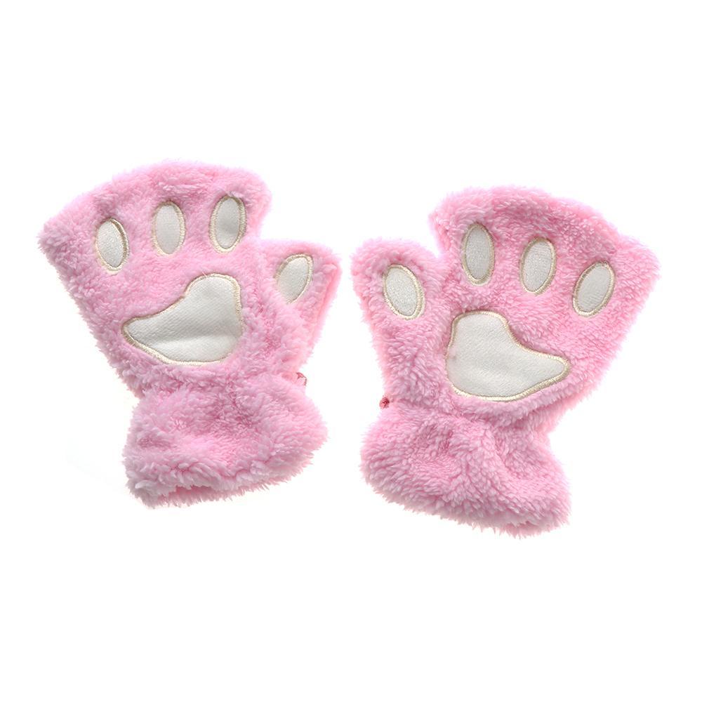 JUNE Găng Tay Hở Ngón Giữ Ấm Mùa Đông 14 Màu Cho Nữ